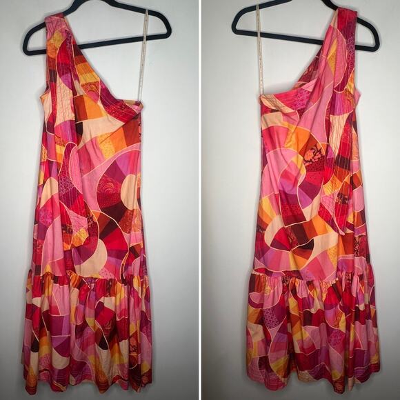 Farm Rio Patch Twirl One Shoulder Maxi Dress Size M - Picture 3 of 11
